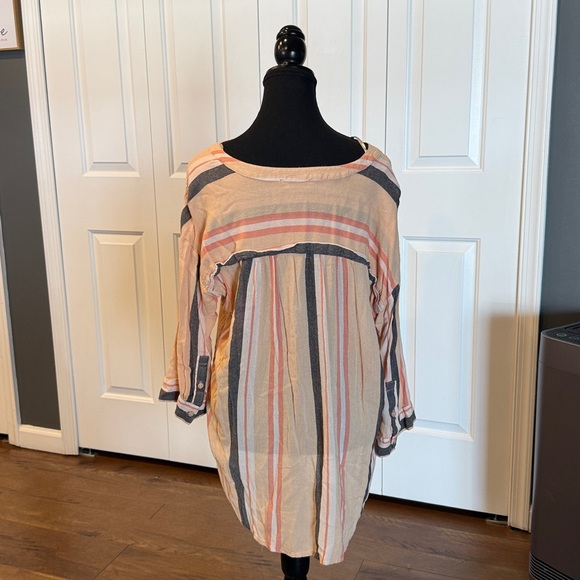 Nine West Orange and Brown Striped Blouse - Picture 9 of 11